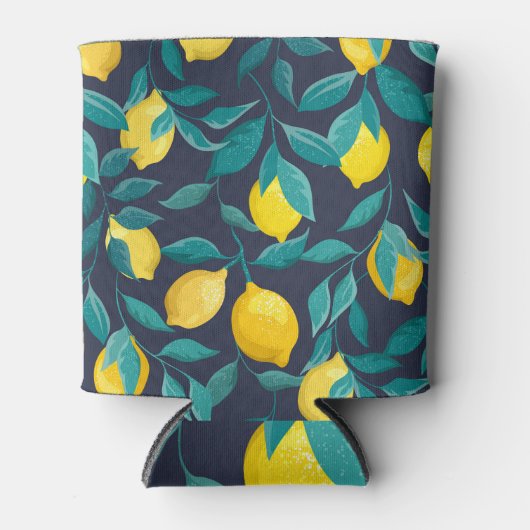 Rafraîchisseur Pour Canette Branches de citron : Bleu Décoratif sans joint (Devant)