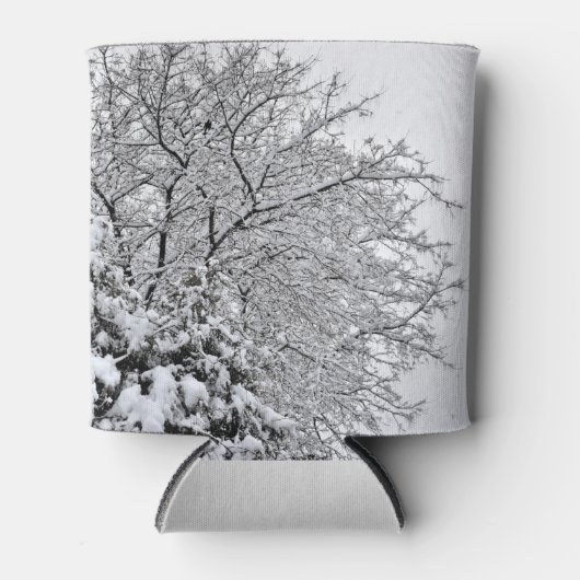 Rafraîchisseur Pour Canette Branches des arbres d'hiver neigeux (Devant)