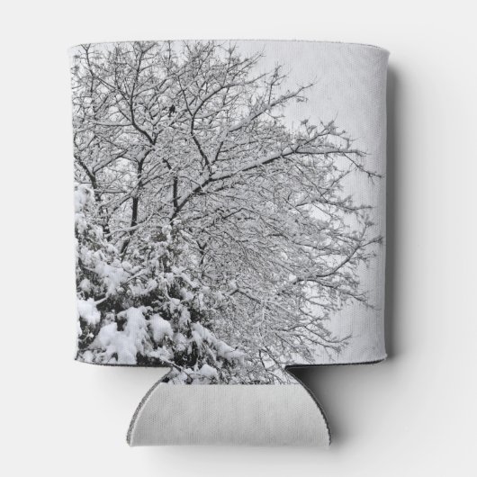 Rafraîchisseur Pour Canette Branches des arbres d'hiver neigeux (Dos)