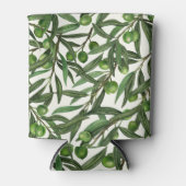 Rafraîchisseur Pour Canette Branches d'olive sur blanc (Devant)