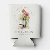 Rafraîchisseur Pour Canette Bravo à aimer Vin Rouge Jaune Floral Mariage (Dos)