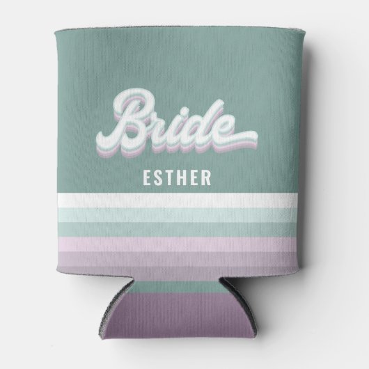 Rafraîchisseur Pour Canette Bride bachelorette mariage funky retro pastel des (Devant)