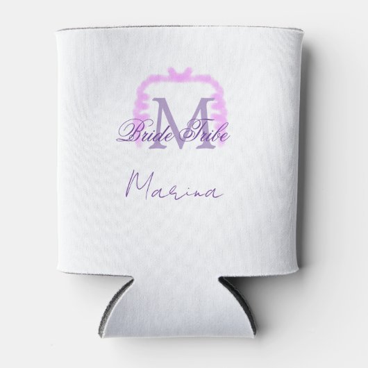 Rafraîchisseur Pour Canette Bride tribe monogram purple ruffle pink border spa (Devant)