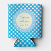 Rafraîchisseur Pour Canette Bright Blue Gingham Custom Text (Devant)