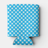 Rafraîchisseur Pour Canette Bright Blue Gingham Custom Text (Dos)