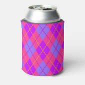 Rafraîchisseur Pour Canette Bright Pink and Blue Argyle Pattern Monogram (Can Dos)