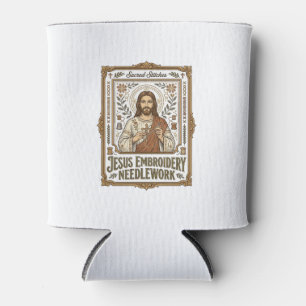 Rafraîchisseur Pour Canette Broderie Jésus Travail à l'aiguille Jésus Broderie