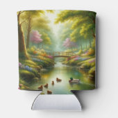 Rafraîchisseur Pour Canette Brook de printemps avec canards/fleurs (Dos)