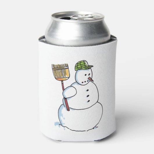 Rafraîchisseur Pour Canette Broom Snowman peut refroidir (Can devant)