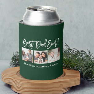 Rafraîchisseur Pour Canette Brosse moderne Script 3 Photos Meilleur Papa Jamai