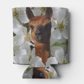 Rafraîchisseur Pour Canette Brown Jeune Alpaca En Fleurs Blanches, (Dos)