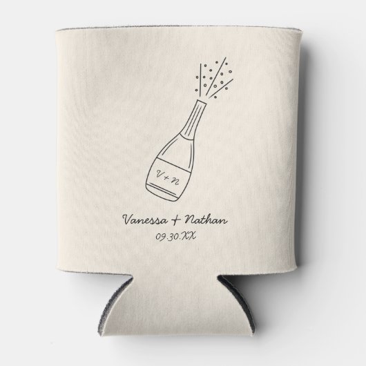 Rafraîchisseur Pour Canette Bubbly Popping Champagne Bouteille Mariage Whimsic (Devant)
