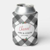 Rafraîchisseur Pour Canette Buffalo Check Black & White Cheveux Mariage person (Can devant)