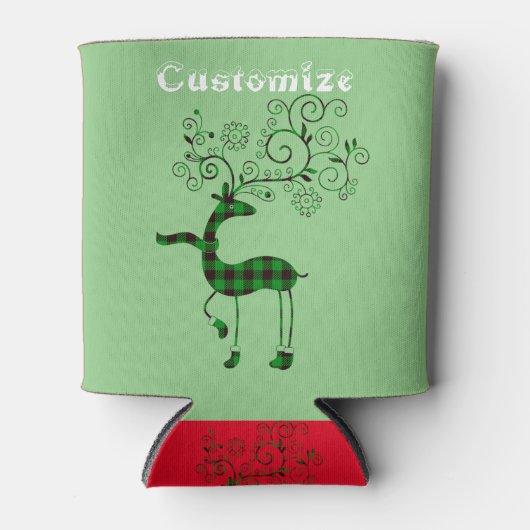 Rafraîchisseur Pour Canette Buffalo Plaid Christmas Deer Thunder_Cove (Devant)
