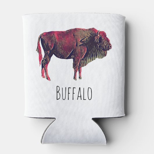 Rafraîchisseur Pour Canette Buffalo Portrait Design pour bison ou animal sauva (Dos)