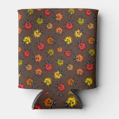 Rafraîchisseur Pour Canette Bugs colorés sur brun (Devant)