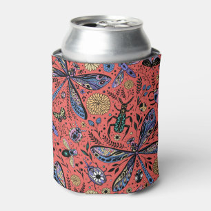 Rafraîchisseur Pour Canette Bugs de Doodle sur corail rouge