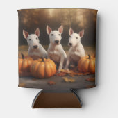 Rafraîchisseur Pour Canette Bull Terrier Chiot Automne Citrouille de plaisir (Devant)