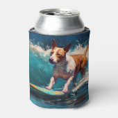 Rafraîchisseur Pour Canette Bull Terrier Plage Surf Peinture (Can devant)