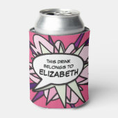 Rafraîchisseur Pour Canette Bulle de dialogue personnalisée rose drôle moderne (Can devant)
