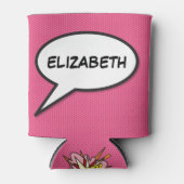 Rafraîchisseur Pour Canette Bulle de parole personnalisée Rose Fun Moderne (Devant)