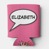 Rafraîchisseur Pour Canette Bulle de parole personnalisée Rose Fun Moderne (Dos)