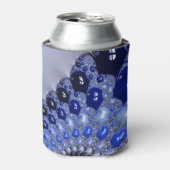 Rafraîchisseur Pour Canette Bulles fractales Ombre Bleu Abstrait (Can devant)
