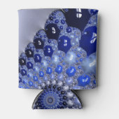 Rafraîchisseur Pour Canette Bulles fractales Ombre Bleu Abstrait (Devant)