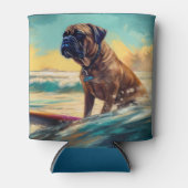 Rafraîchisseur Pour Canette Bullmastiff Beach Surfing Peinture (Devant)