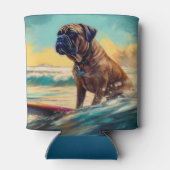Rafraîchisseur Pour Canette Bullmastiff Beach Surfing Peinture (Dos)