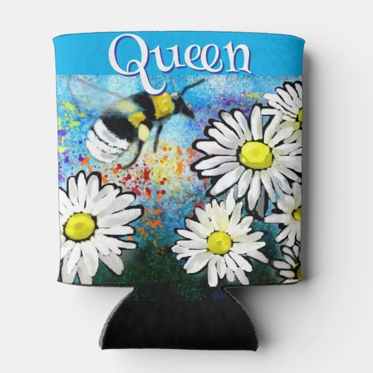 Rafraîchisseur Pour Canette Bumble Whimsical Bee in Daisies Personnalisé (Dos)