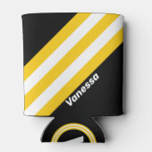 Rafraîchisseur Pour Canette Bumblebee Nostalgale rayures avec nom (Dos)