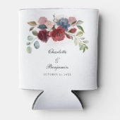 Rafraîchisseur Pour Canette Burgundy Bloom Rustic Floral Wedding Party (Devant)