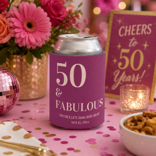 Rafraîchisseur Pour Canette Burgundy Rose Fête d'anniversaire 50 ans et Fabule