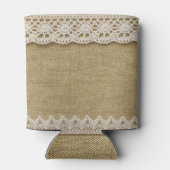 Rafraîchisseur Pour Canette Burlap, dentelle texture tissu. (Dos)