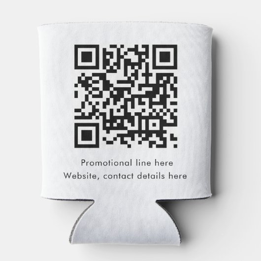 Rafraîchisseur Pour Canette Business Rectangle Logo Text Promo QR Code (Dos)