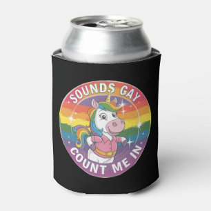 Rafraîchisseur Pour Canette Ça a l'air gay, comptez-moi, licorne, arc-en-ciel,