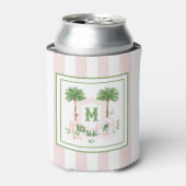 Rafraîchisseur Pour Canette Cabana Stripes Palm Beach Monogram Crest (Can devant)