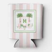Rafraîchisseur Pour Canette Cabana Stripes Palm Beach Monogram Crest (Devant)