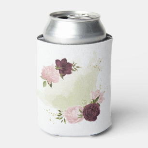 Rafraîchisseur Pour Canette cabernet vert rose fleuri
