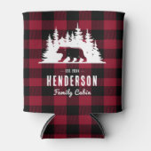 Rafraîchisseur Pour Canette Cabine de famille Pin Ours rouge Plaid (Devant)