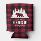 Rafraîchisseur Pour Canette Cabine de famille Pin Ours rouge Plaid (Dos)