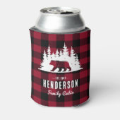 Rafraîchisseur Pour Canette Cabine de famille Pin Ours rouge Plaid (Can Dos)