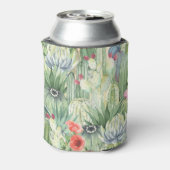 Rafraîchisseur Pour Canette Cactus, succulents : aquarelle florale imprimé. (Can Dos)
