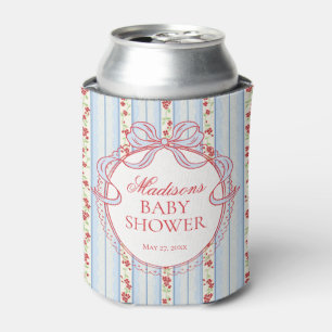 Rafraîchisseur Pour Canette Cadeau de Baby Shower Fleurs Fantaisie Vintage Ble