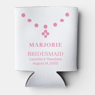 Rafraîchisseur Pour Canette Cadeau de femme de chambre rose et blanc personnal