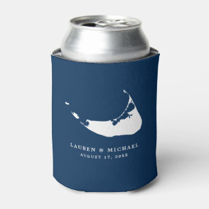 Rafraîchisseur Pour Canette Cadeau de mariage carte de l'île de Nantucket bleu