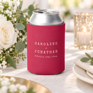 Rafraîchisseur Pour Canette Cadeau de mariage Noms rouges de Noël minimaliste