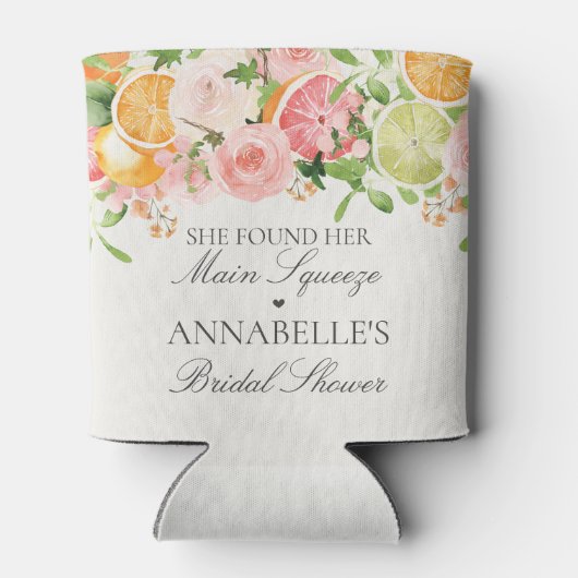 Rafraîchisseur Pour Canette Cadeau de Mariage Pastel Citrus Main Squeeze (Dos)