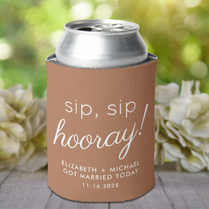 Rafraîchisseur Pour Canette Cadeau de mariage Sip Sip Hourra Terracotta